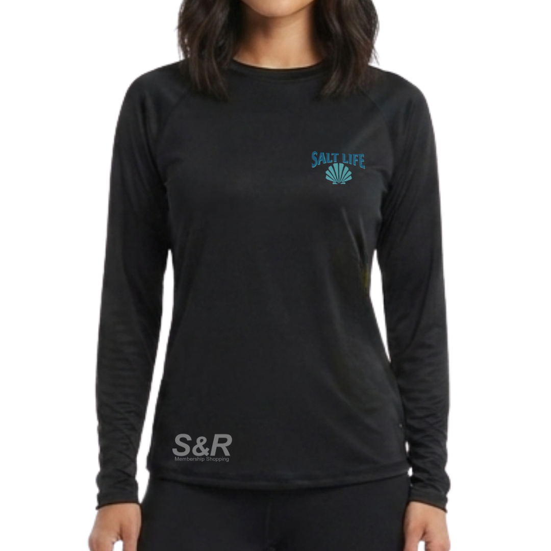 Salt Life Long Sleeve Jet Black Ladies Rash Guard
